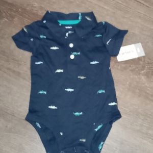 Carters collar shirt, siz 6mos, blue